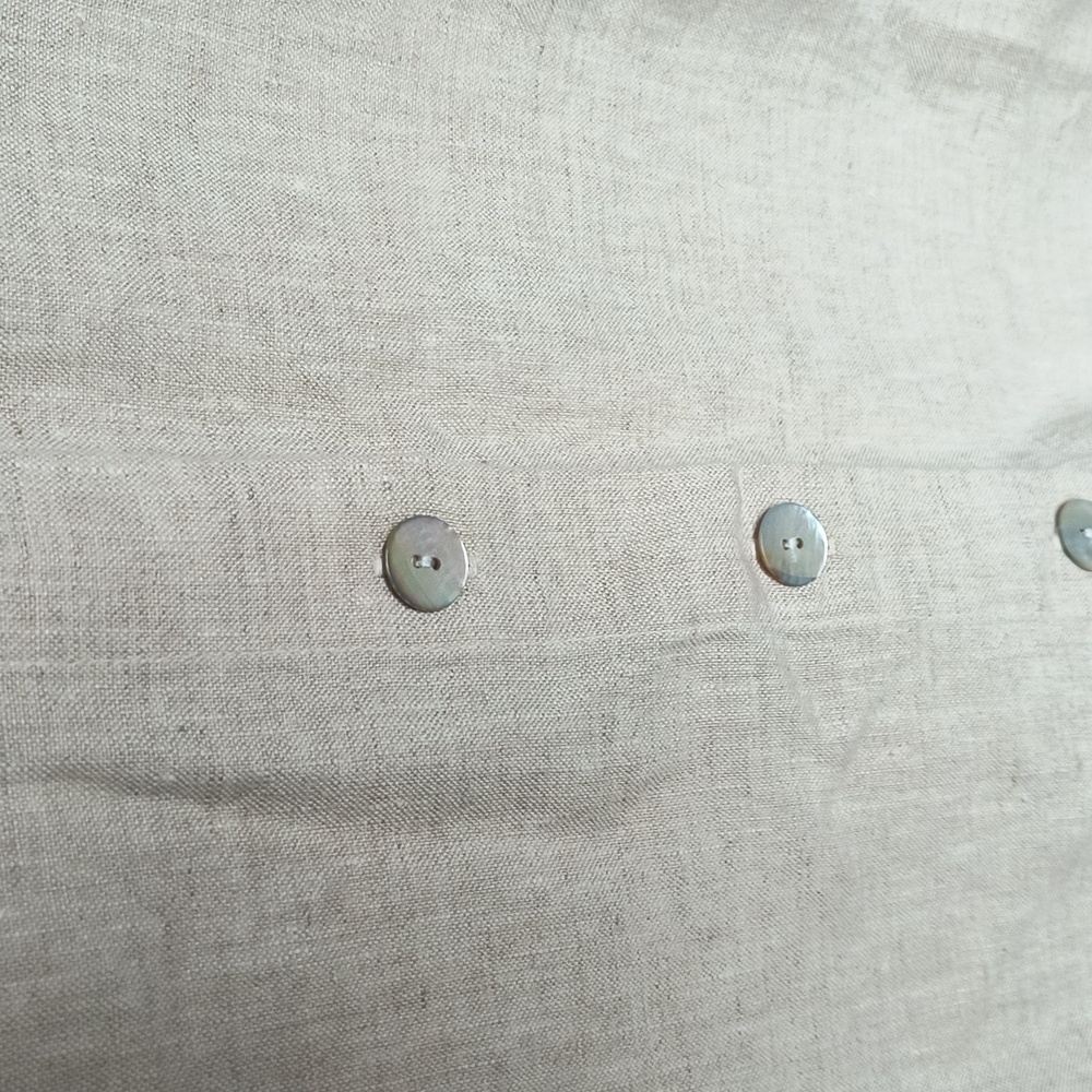 NWOT Orvis Oatmeal 100% Linen Button Up Short Sleeve Top Sz Small Women - Picture 15 of 17